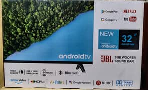 Android LCD 32" woofer speakers Netflix, YouTube. primevideo