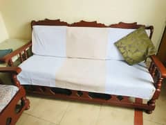 5 Seater Sofa Set, 1 Triplet, 2 Solo Sofa - Pure Wood - Antique Style