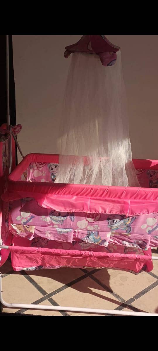 Baby Swing Cot Cradle Dual Stands Support along with Mosquito Net 1