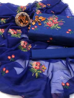 3piece suit  crossstitch embiriodry shirt embiriodry  chuffon dopatta