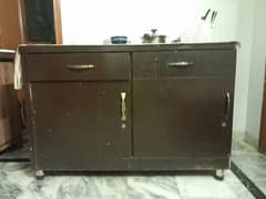 Solid wood sideboard in deep brown colour