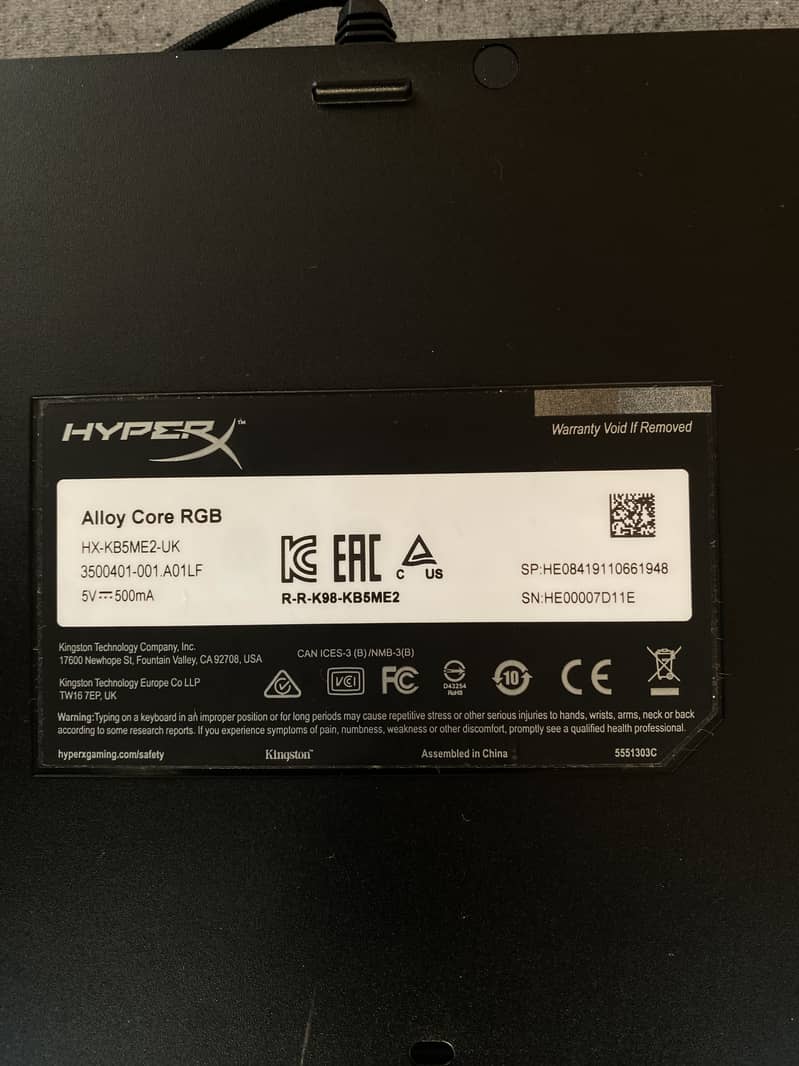 Hyper x alloy core rgb keyboard 2
