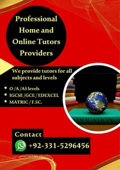 Professional Home/Online Tuition Service/Tutor Available