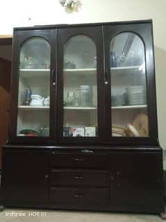 wooden showcase almari