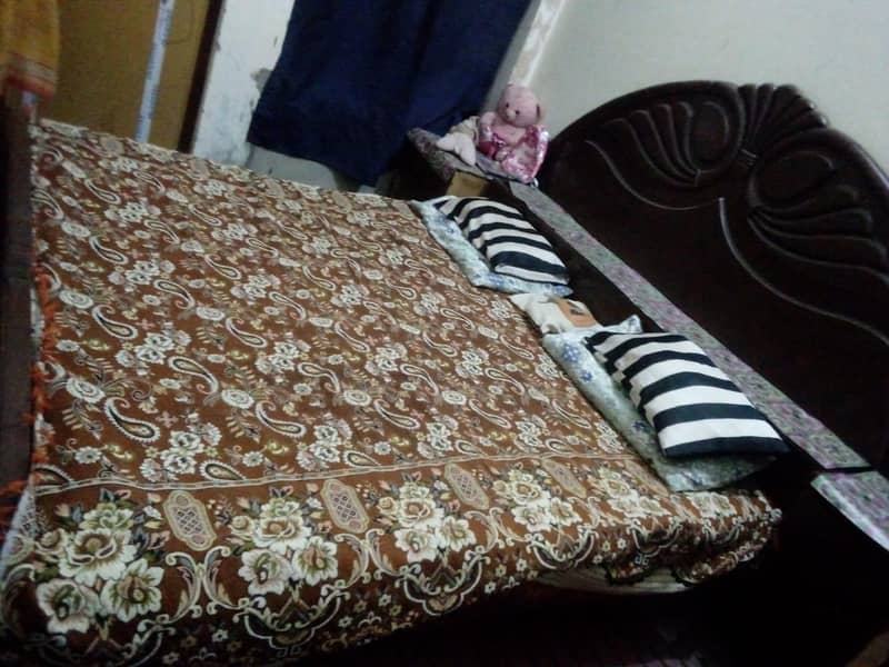 bed with side tables good condition 1