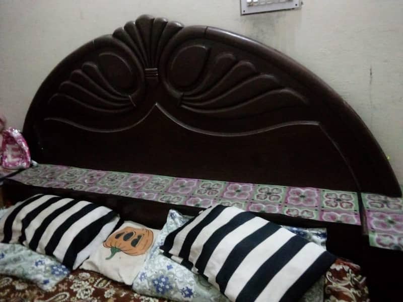 bed with side tables good condition 2