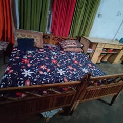 double bed with devider almari.