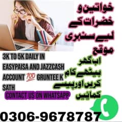 Online job at Home/Part Time/Data Entry/Typing/YouTube course/Teaching