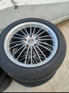 lenso sports rims with tyres for honda civic Toyota markx etc