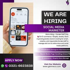 Social Media Handler - E-commerce Staff - Female Jobs