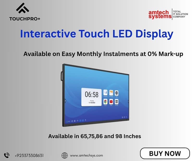 Touch Pro Plus Smart Touch Screen – Ideal for Offices & Classrooms 0