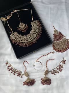 Maroon Bridal Jewellery Set
