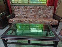 1 large and 3 small sofa set with table
