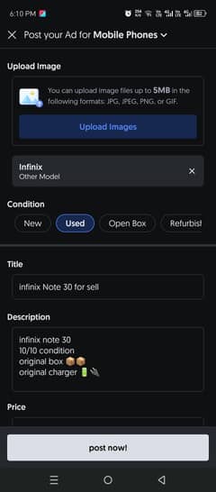 infinix Note 30 for sell