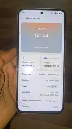 realme 12 plus 8+5/256 new condition like new