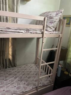 Sturdy Pink Iron Bunk Bed with Drawers – Gauge 16 & 18