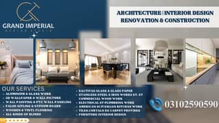 False ceiling/Wall panels/Fancy Mirror/Wall Papers/3D design/Flooring