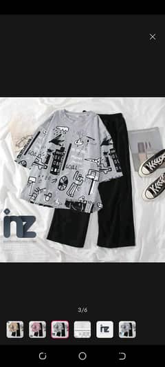 Relax Fit Oversized T-Shirt and Trouser Set for Women & Girls
