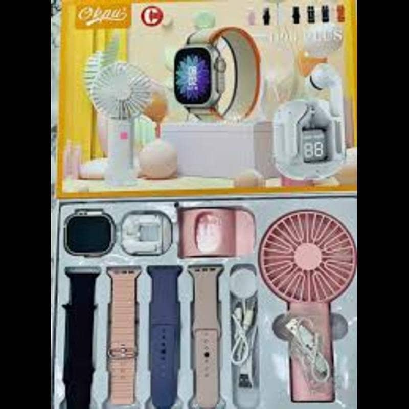 smart watch with 4 strip and airpuds and fan return allowed in 7 days 2