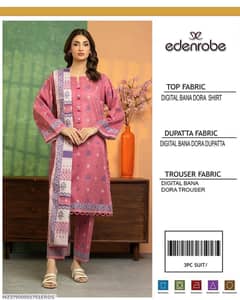 3P unstitched lawn printed dress