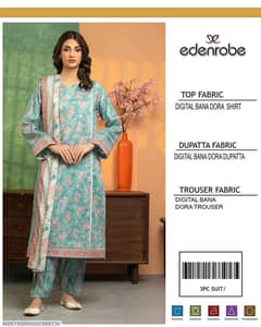 3P unstitched lawn dress