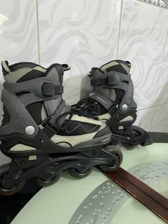 Black and grey skating shoes