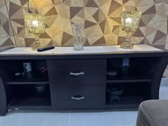 Tv console storage shelve wooden brown 5x2 ft