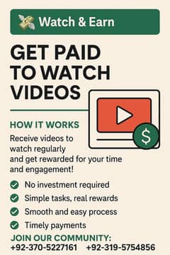 Online Earning with zero investment!! Watch and Earn!