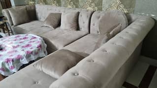 7 Seater L shaped Sofa Set With Cushions