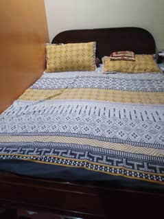 original wooden king size bed less used with side table