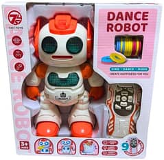 Rechargeable Remote Control Robot Toy with Music, Lights & Disc Shoot