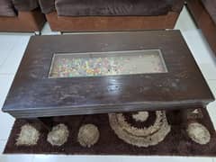 Wooden glass centered table