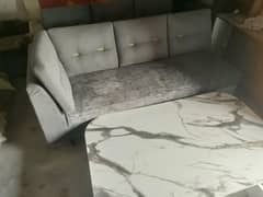 Sofa set with Marble Style Table – Rs. 40,000 Only