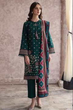 3 Pcs Women’s Unstitched Embroidered Suit