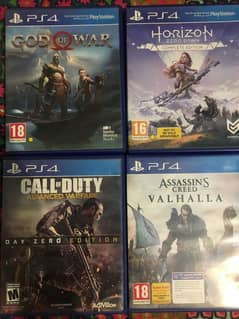 GOD OF WAR,  VALHALLA , HORIZON ZERO DOWN , CALL OF DUTY