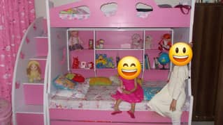 Kids Bunk Bed with Study Table and Chair