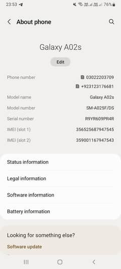 Samsung a02s 4gb 64gb with box