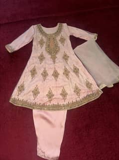 3 peice net embroidery suit vid silk lining