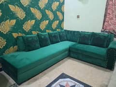 velvet 7 seaters sofa