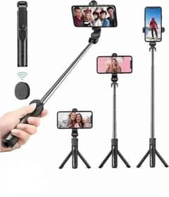 Portable selfie stick with Bluetooth