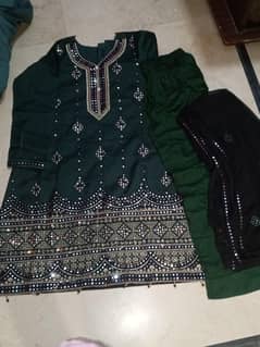 khaddi net with sheffon embroidered dupatta