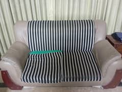old sofa used 2 seater zebra pattern
