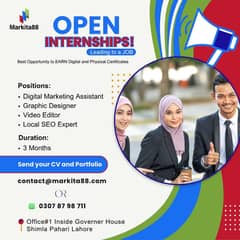Internships are Open (Limited Vacancies)