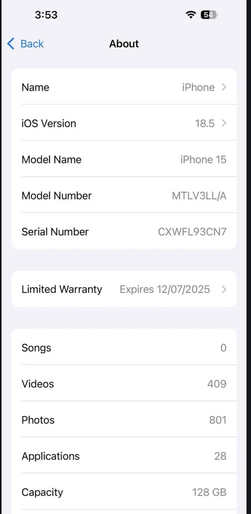 Iphone 15 jv non E sim with box 2