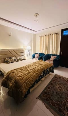 daily basis weekly basis one bad fully furnished luxury apertment available for rent gulbreg greens islamabad