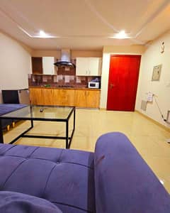 daily basis weekly basis one bad fully furnished luxury apertment available for rent gulbreg greens islamabad