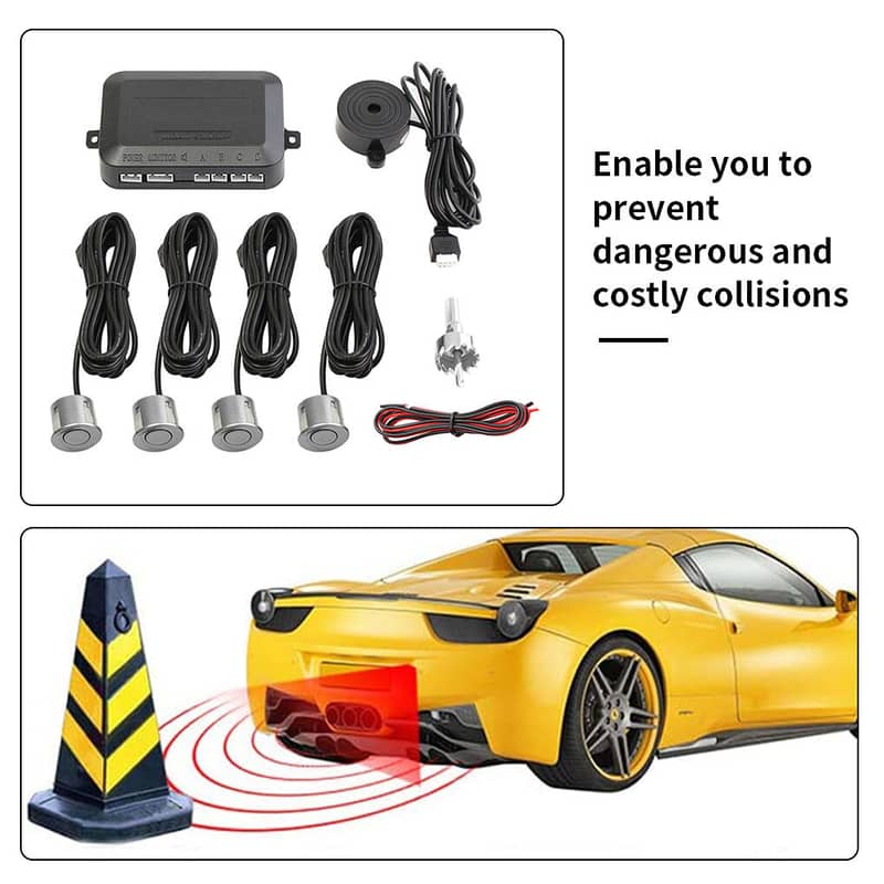AOLEAD Parking Sensor Set 4 Auto Backup Alert Parking Alarm Kit 2
