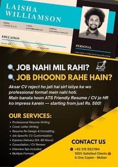  Professional CV / Resume Writing – Job Pakki Karwain