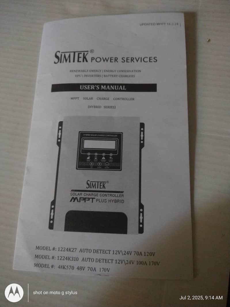 Simtek mppt hybrid 100 Amp solar charge controller 2