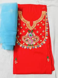 Hand Made Gotta Embroidery Bareeze Lawn 3 piece suit